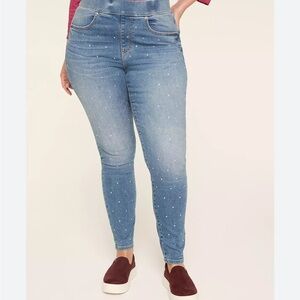 Lane Bryan Pull- On Fit Embellished High Rise Jegging Women's New Size 18